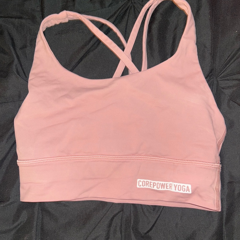 lululemon athletica CorePower Yoga Light Pink Strappy Sports Bra